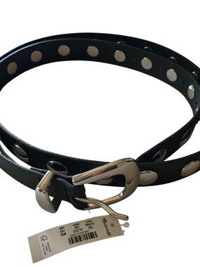 Madewell Black and Silver Studded Western Belt XXL NWT